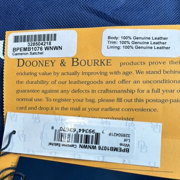 Dooney & Bourke Burgundy Croc-Embossed Satchel - Picture 2 of 13